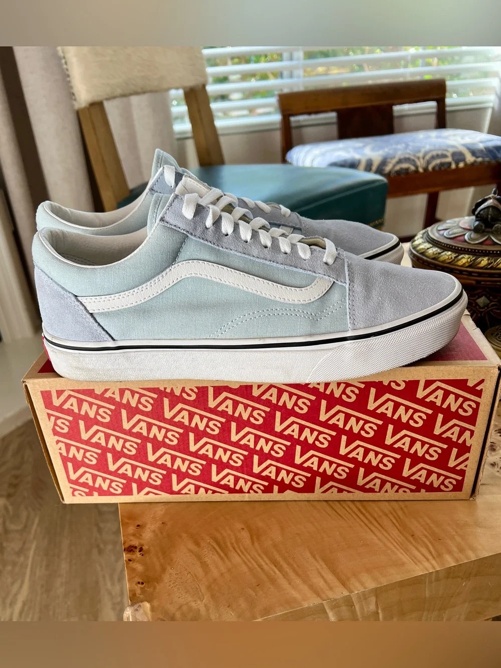 VANS Old Skool Sneakers - 11 - Baby Blue - EUC w/Box